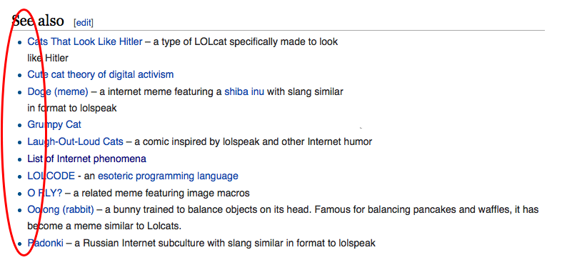 lolcat unordered lists